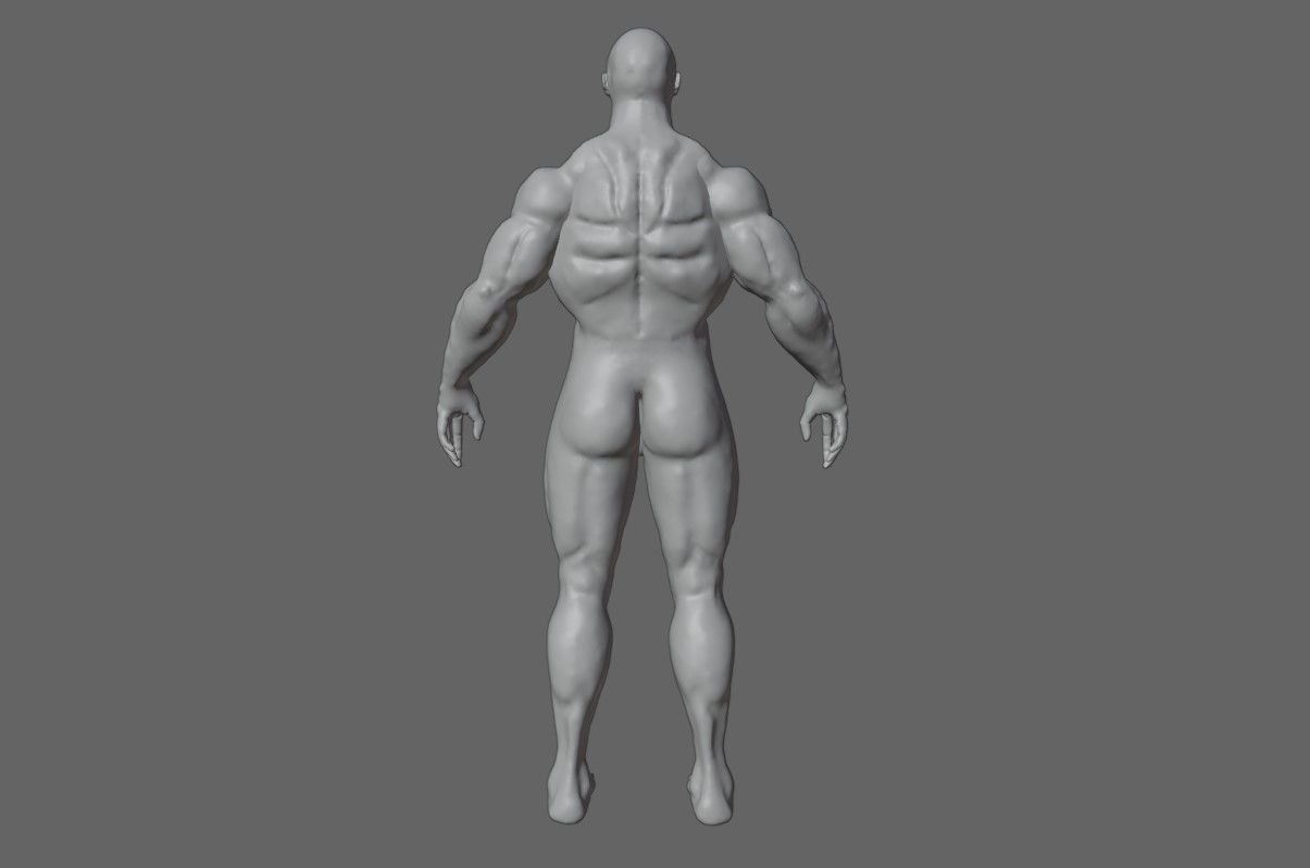 Man Muscled - Base Mesh 3D model_3