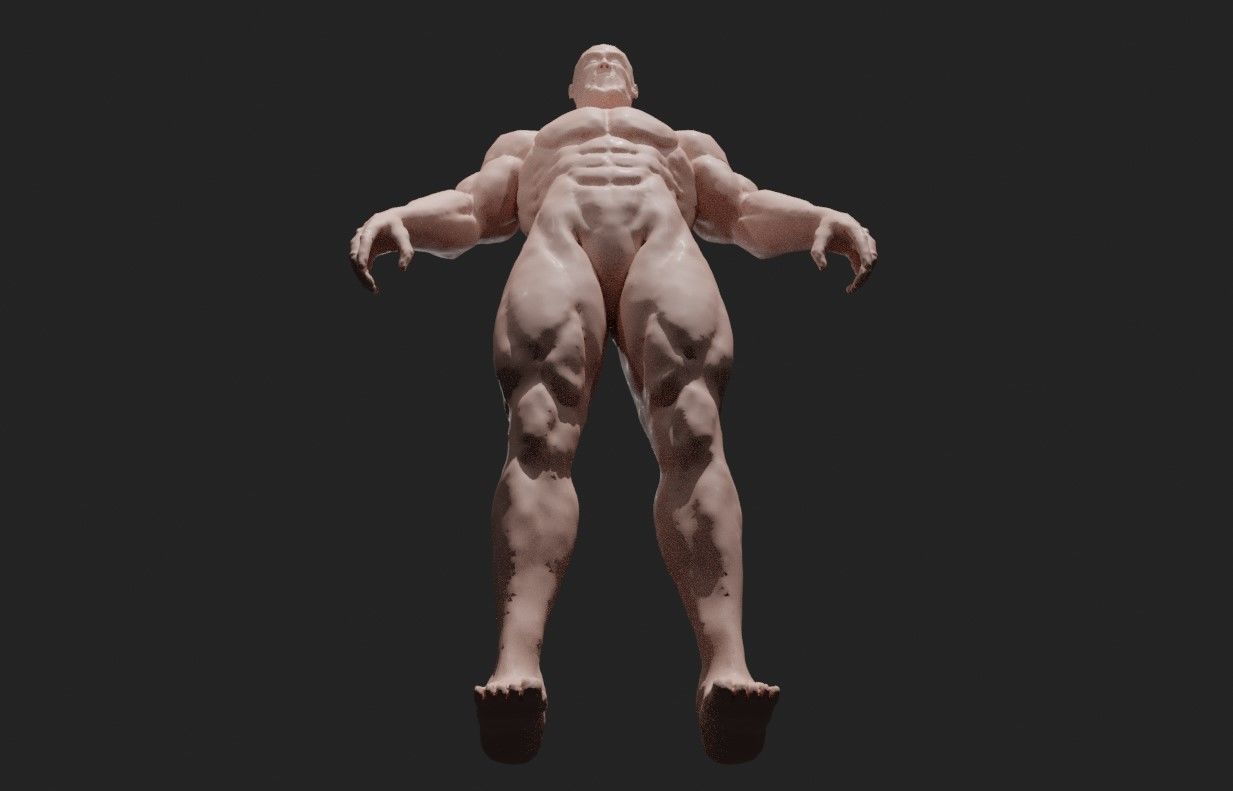 Man Muscled - Base Mesh 3D model_11