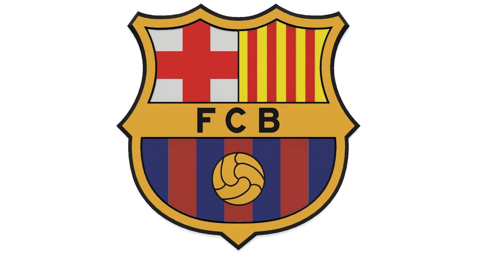 FC Barcelona Wall Sign 3D print model_1