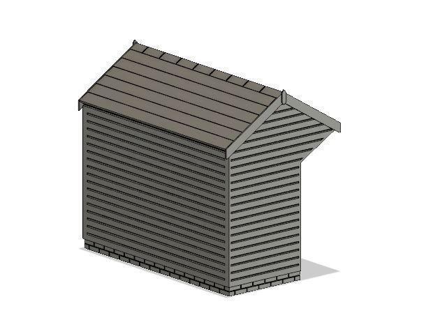 Model Railway Wooden Bus Shelter 3D print model_9