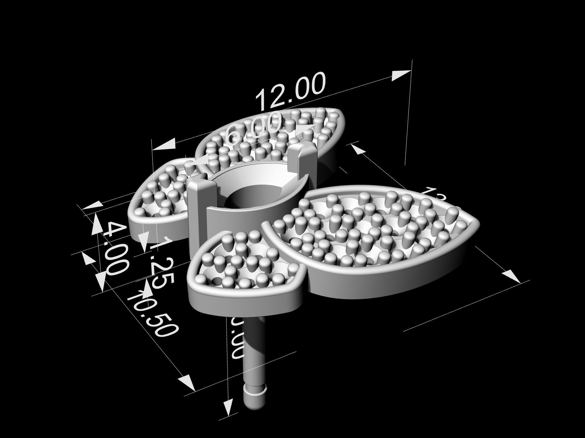 Simple Butterfly Ring and Earrings  3D Model Collection_37