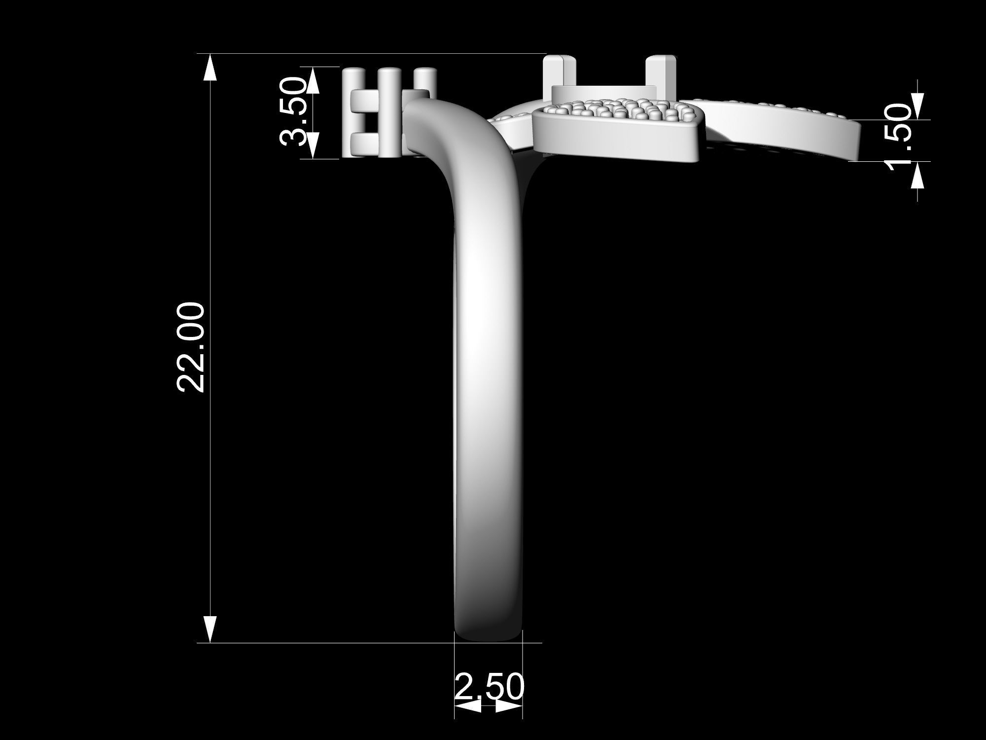 Simple Butterfly Ring and Earrings  3D Model Collection_14