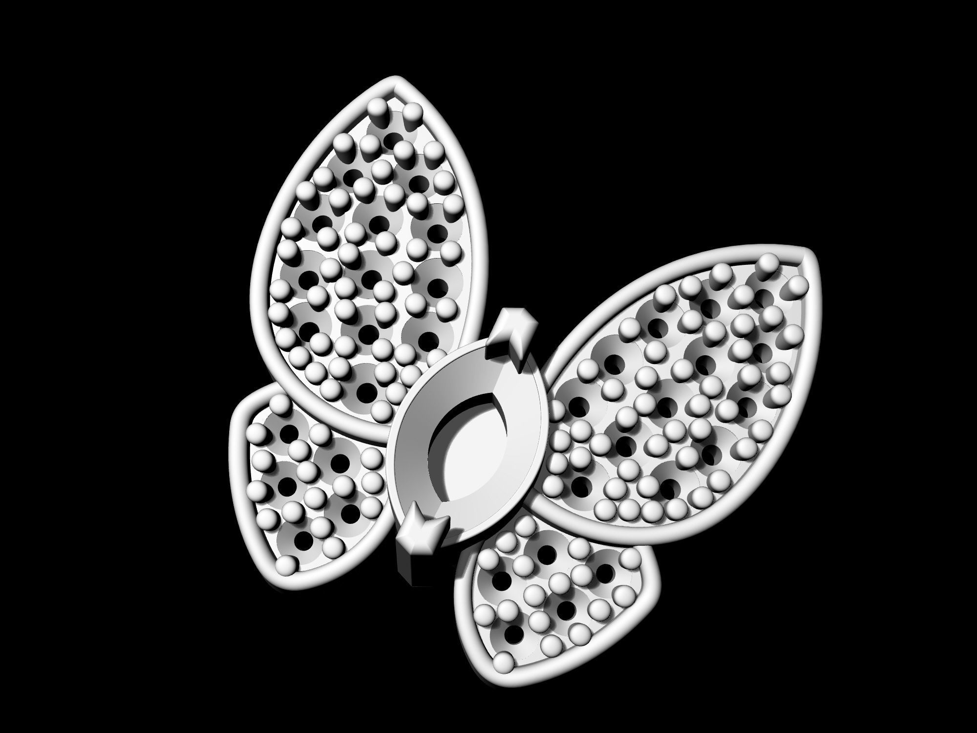 Simple Butterfly Ring and Earrings  3D Model Collection_32