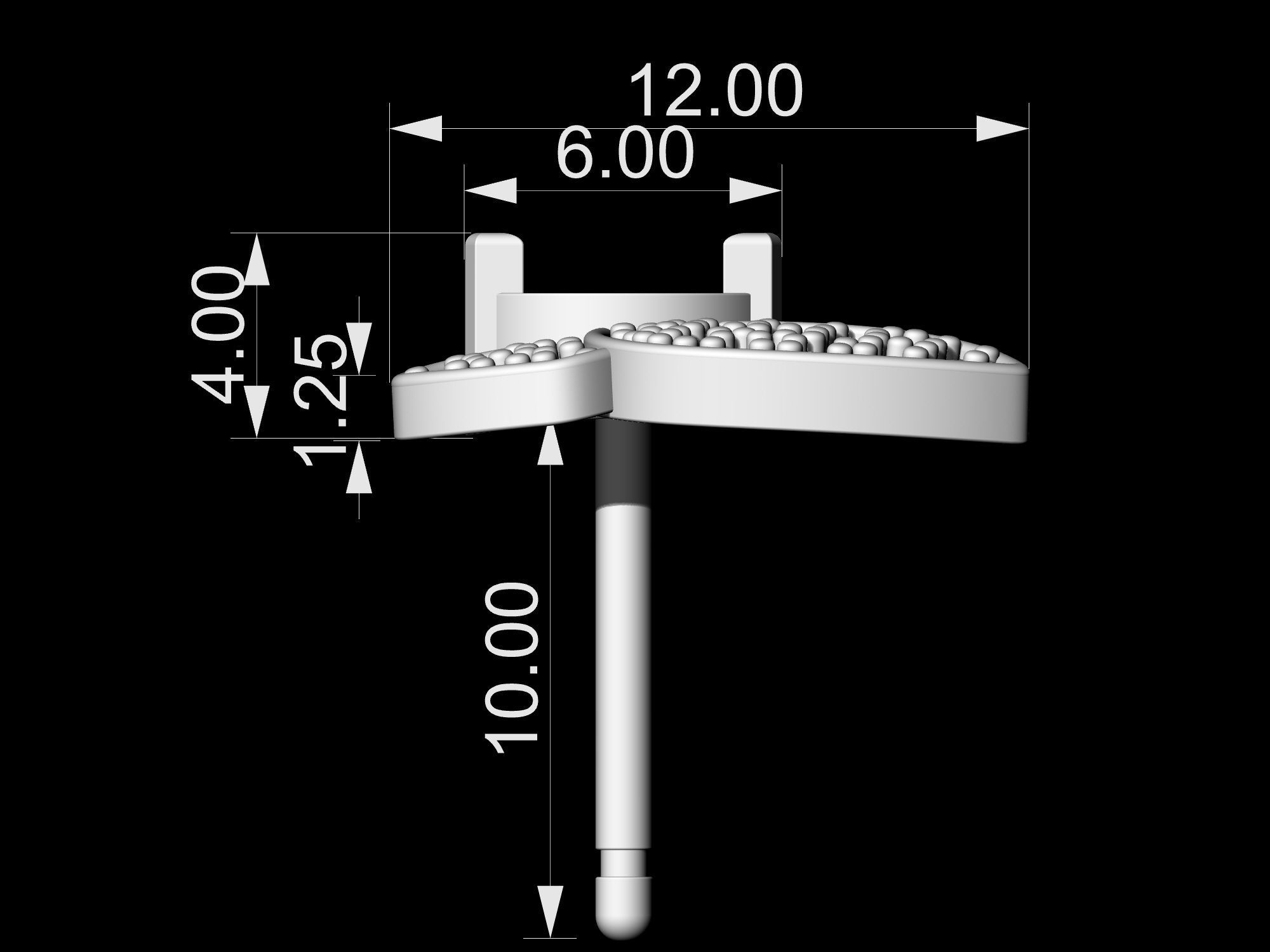 Simple Butterfly Ring and Earrings  3D Model Collection_36