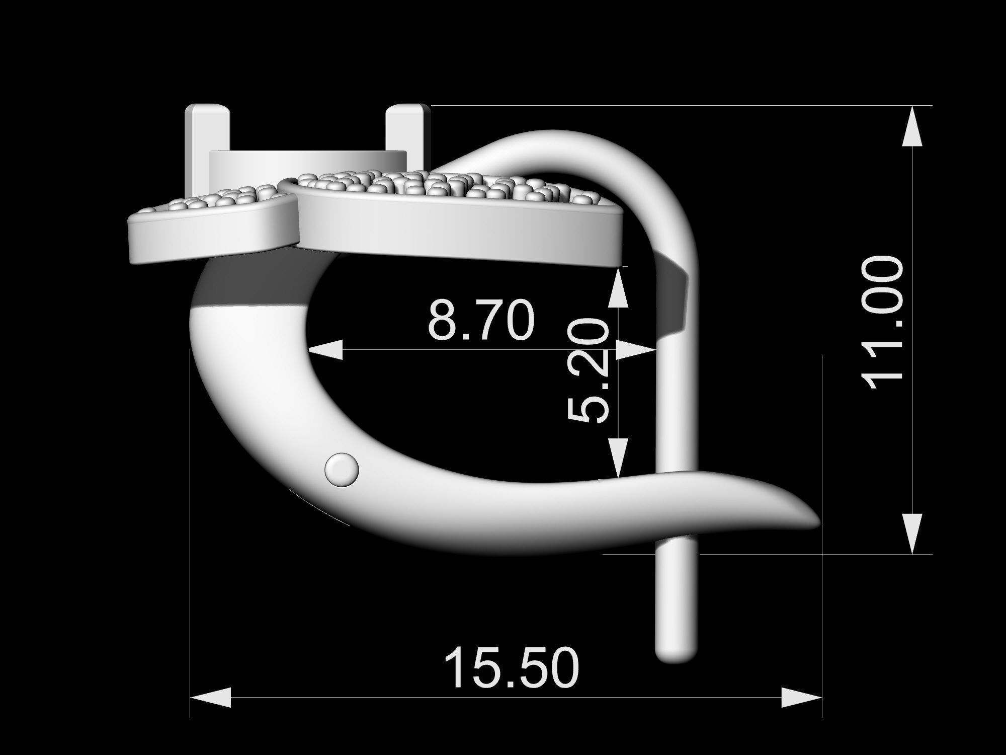 Simple Butterfly Ring and Earrings  3D Model Collection_29