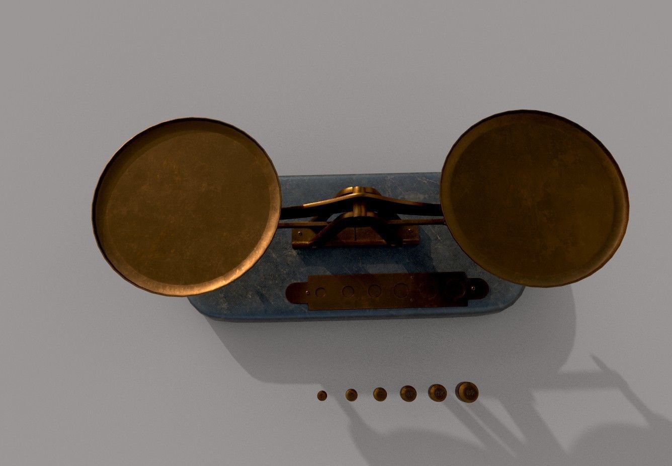 Balance Scale Low-poly 3D model_5