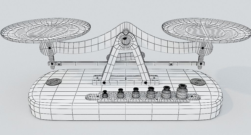 Balance Scale Low-poly 3D model_10