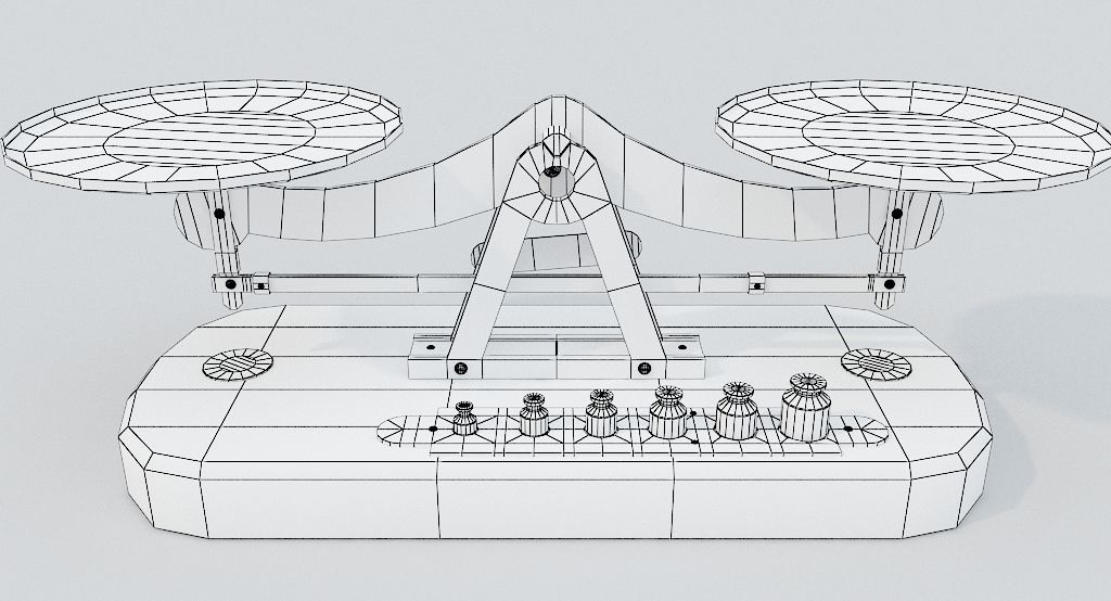 Balance Scale Low-poly 3D model_9