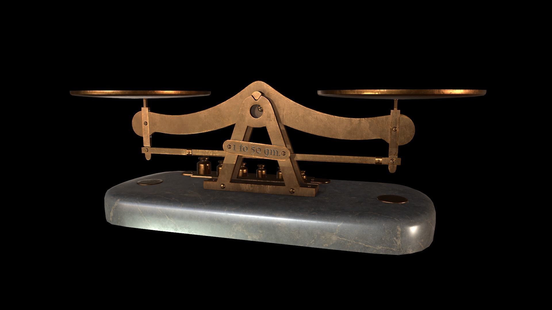 Balance Scale Low-poly 3D model_4