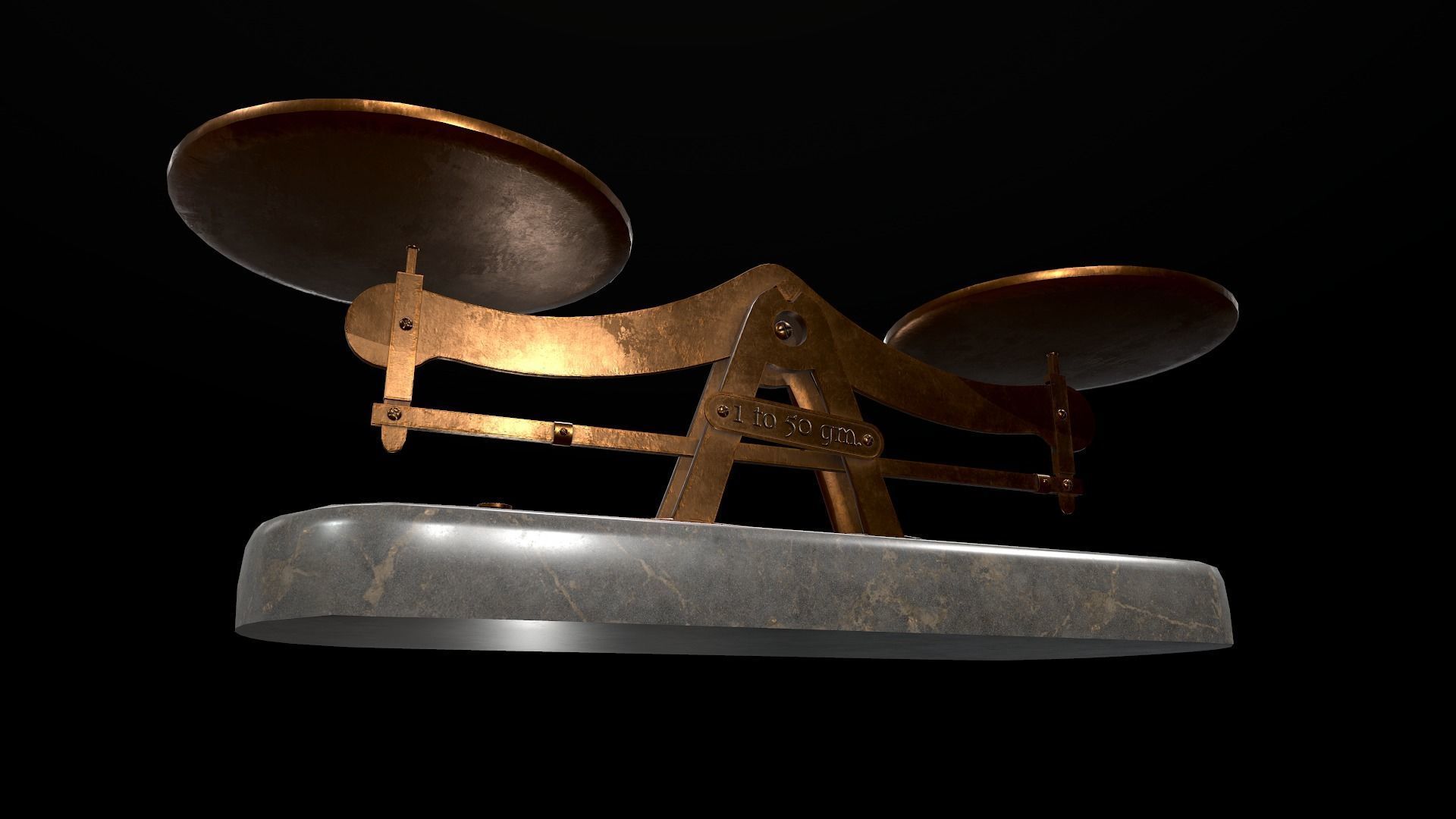 Balance Scale Low-poly 3D model_7