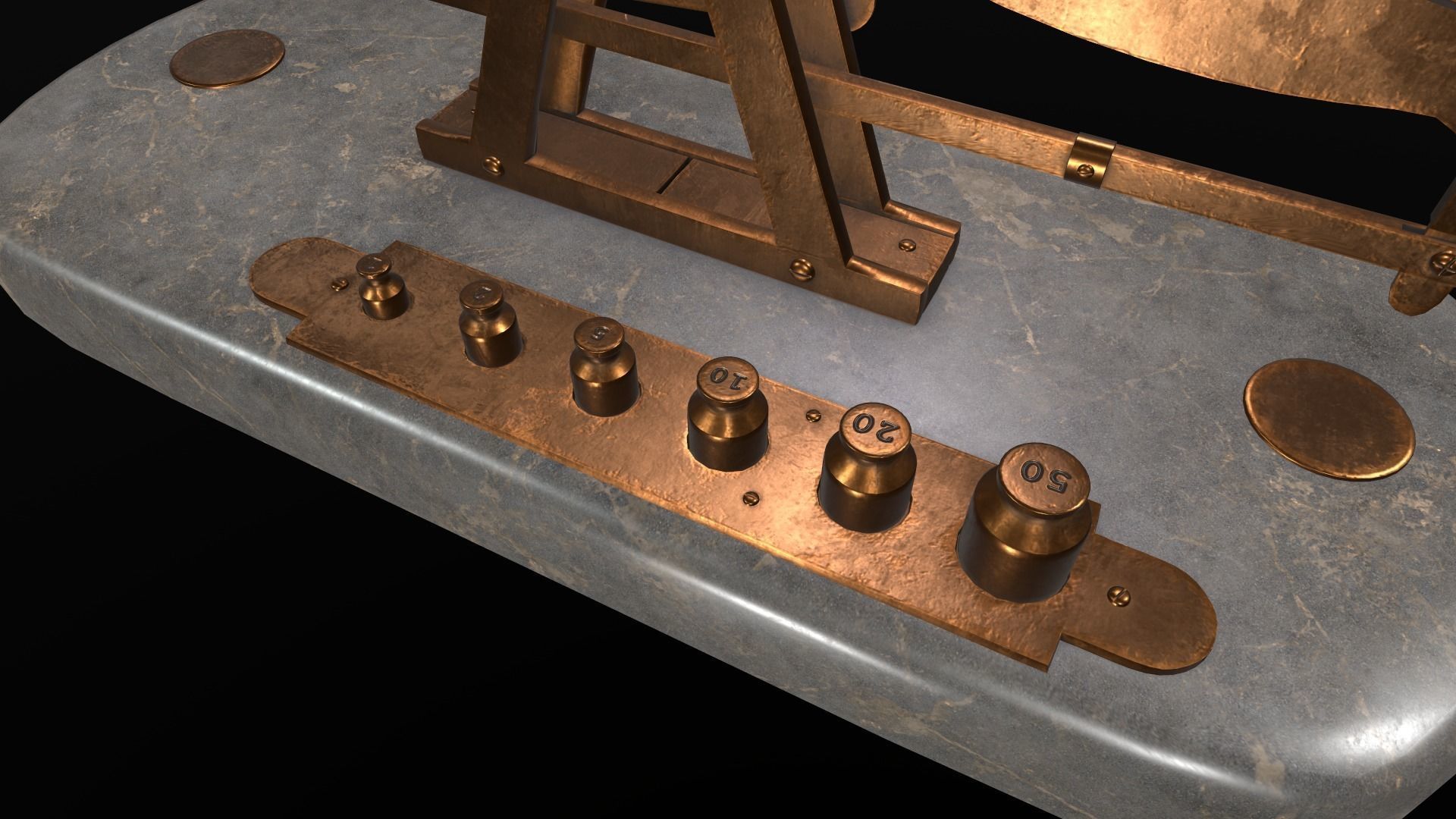 Balance Scale Low-poly 3D model_3