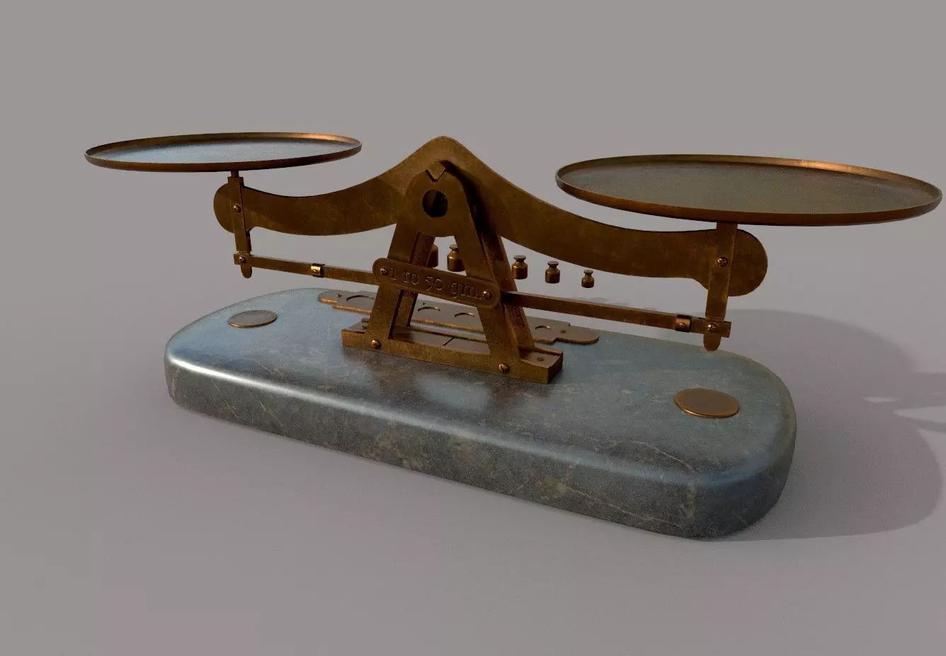 Balance Scale Low-poly 3D model_0