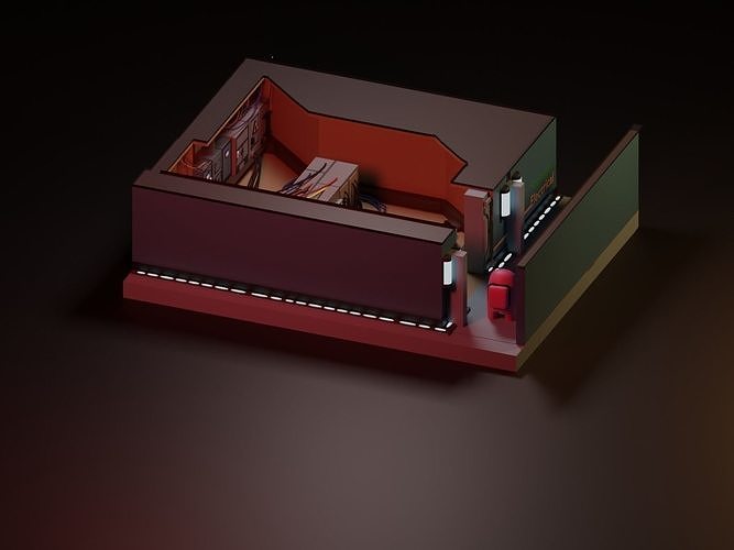 Among Us Electrical Room Diorama  Low-poly 3D model