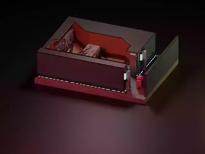 Among Us Electrical Room Diorama  Low-poly 3D model
