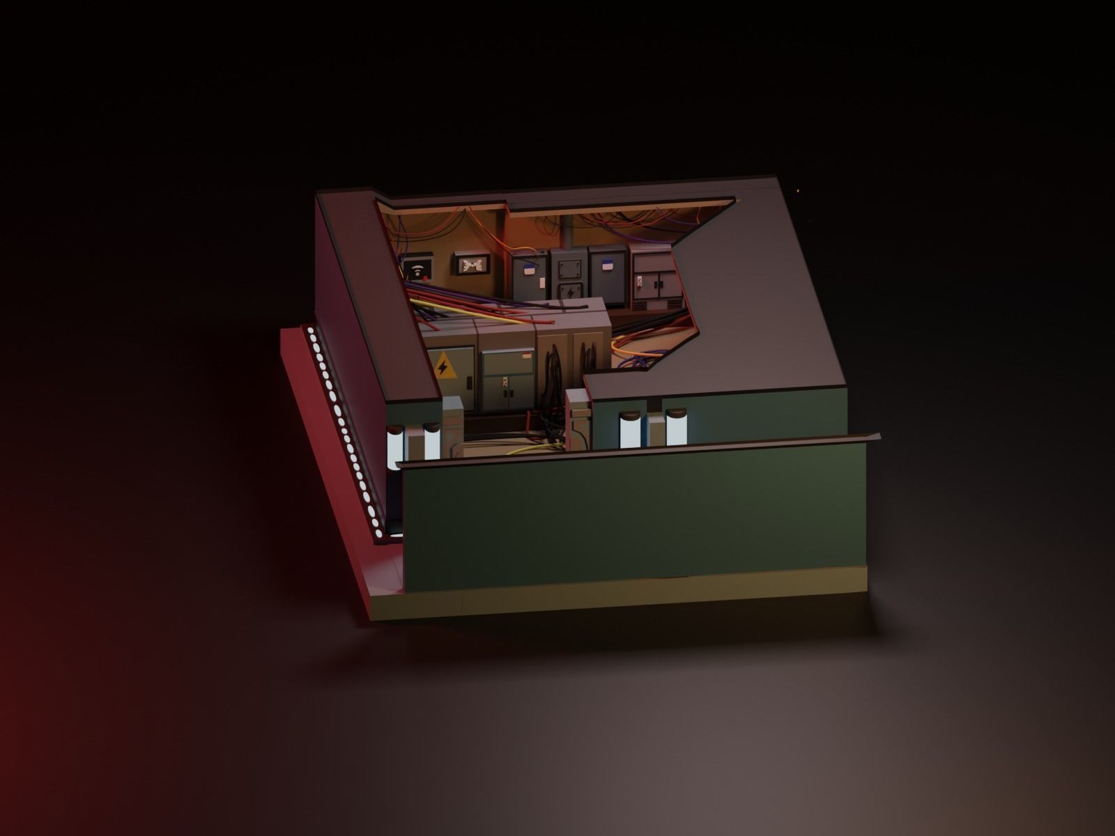 Among Us Electrical Room Diorama Low-poly 3D model_2