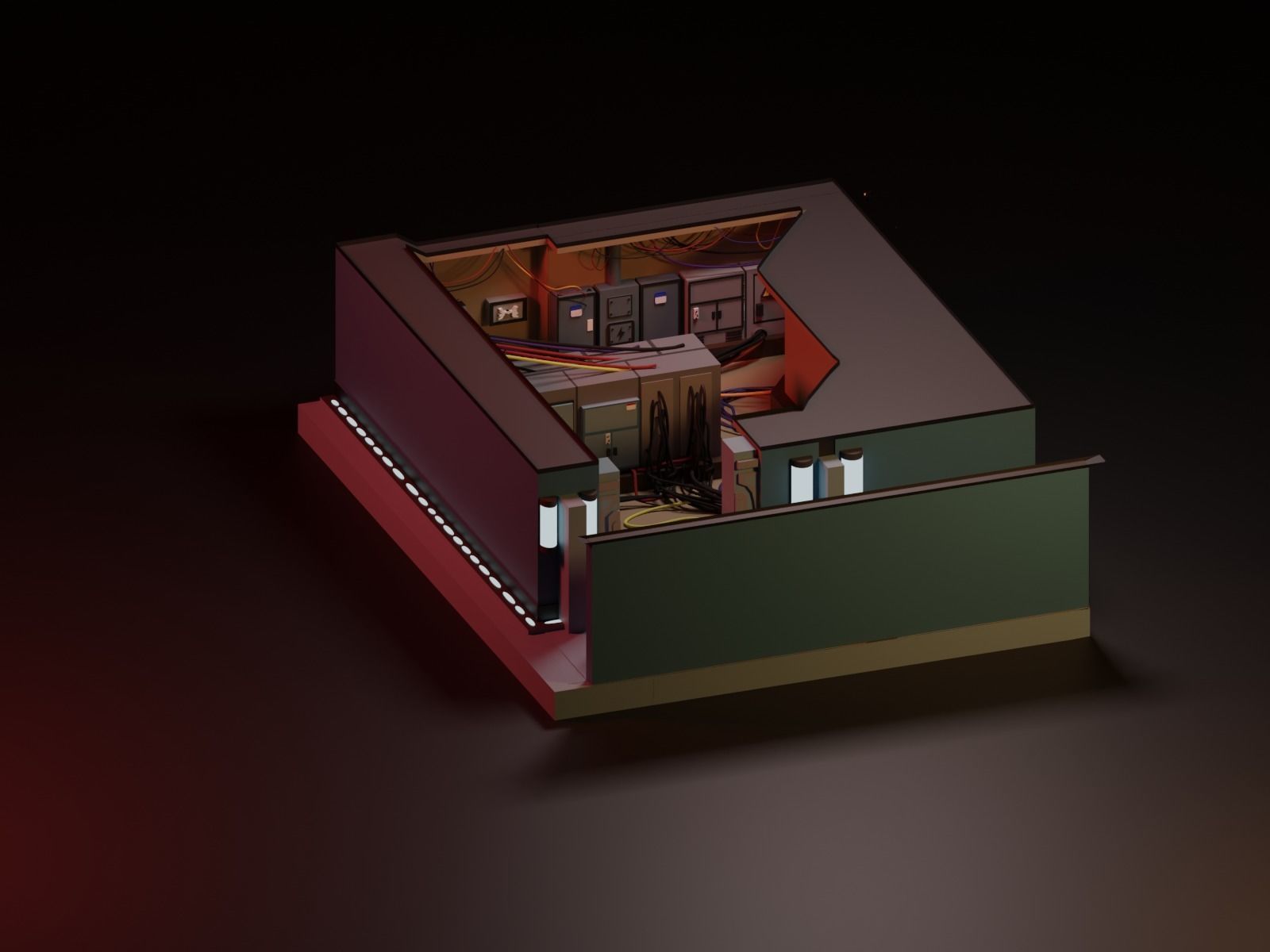 Among Us Electrical Room Diorama Low-poly 3D model_1