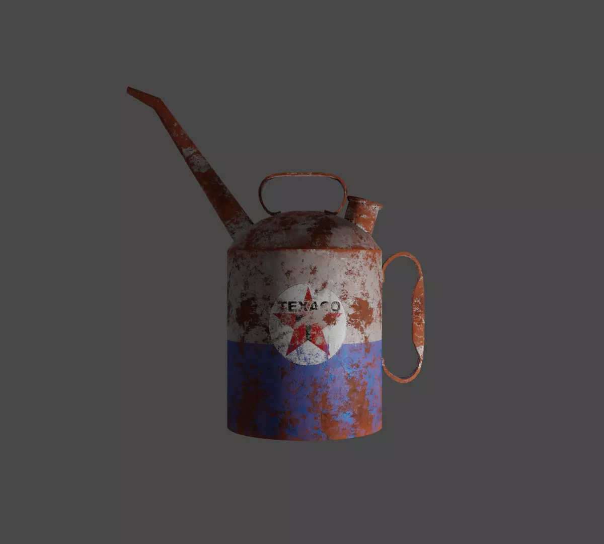 oilcan model old rusty water can Low-poly 3D model_0