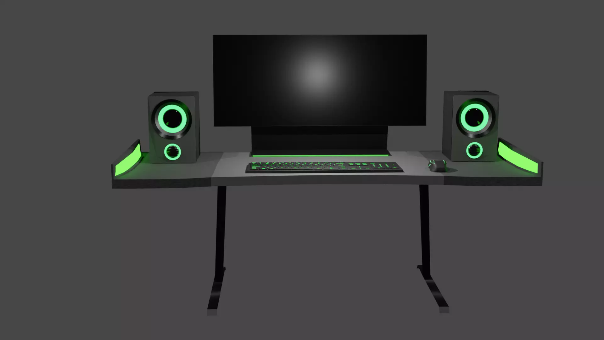 Computer Scene Low-poly 3D model