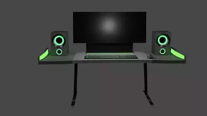 Computer Scene Low-poly 3D model