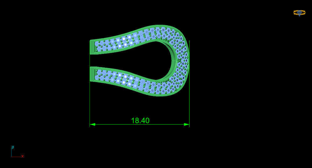 Horseshoe ring 3D print model_9