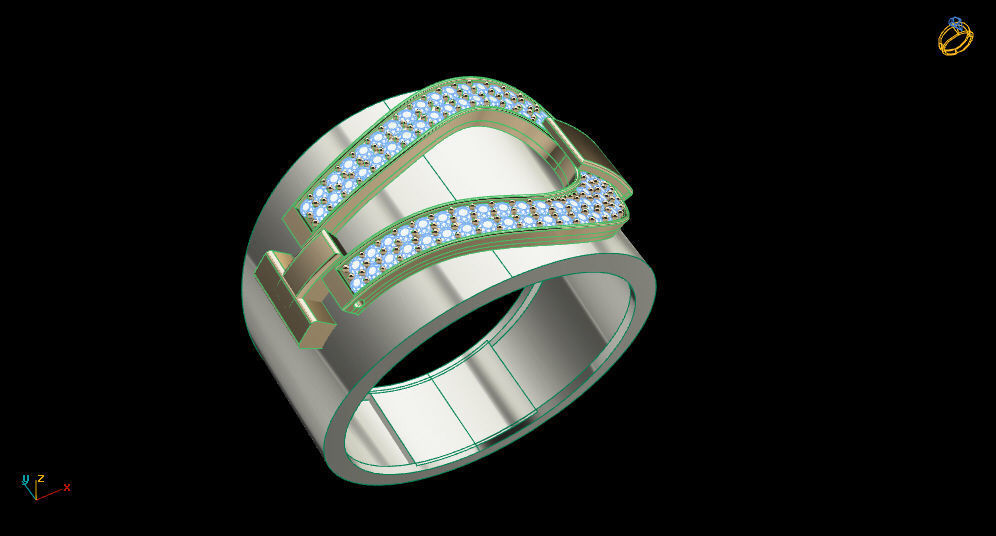 Horseshoe ring 3D print model_6
