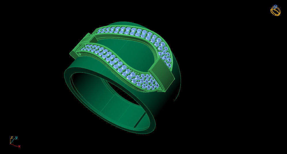 Horseshoe ring 3D print model_7