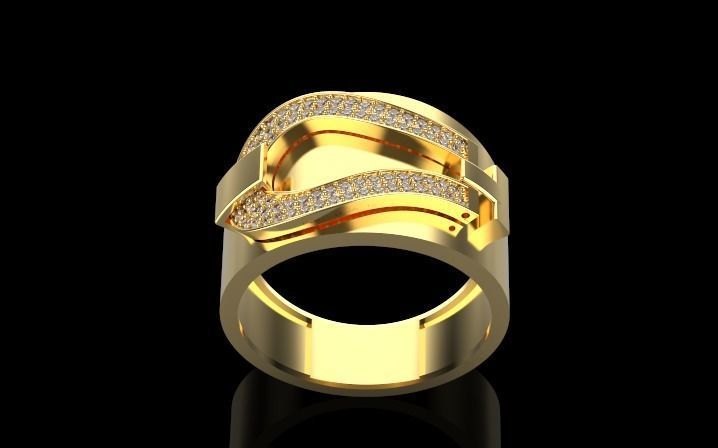 Horseshoe ring 3D print model_1