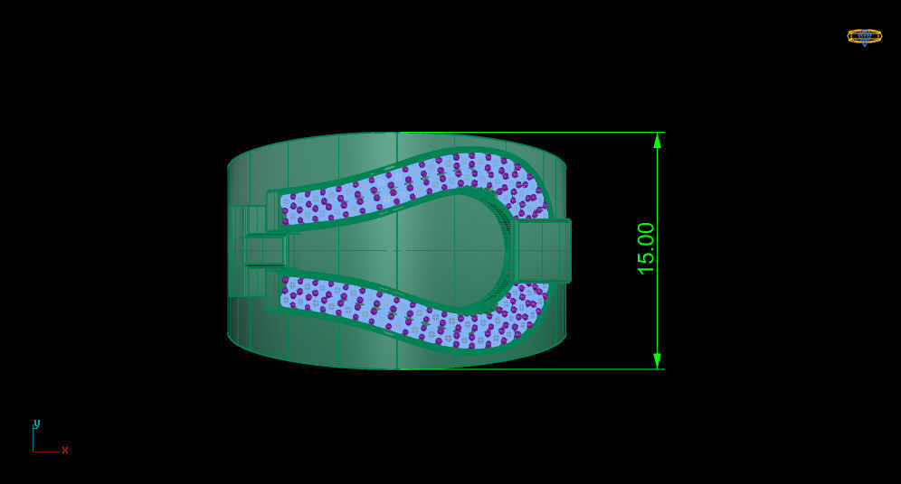 Horseshoe ring 3D print model_10