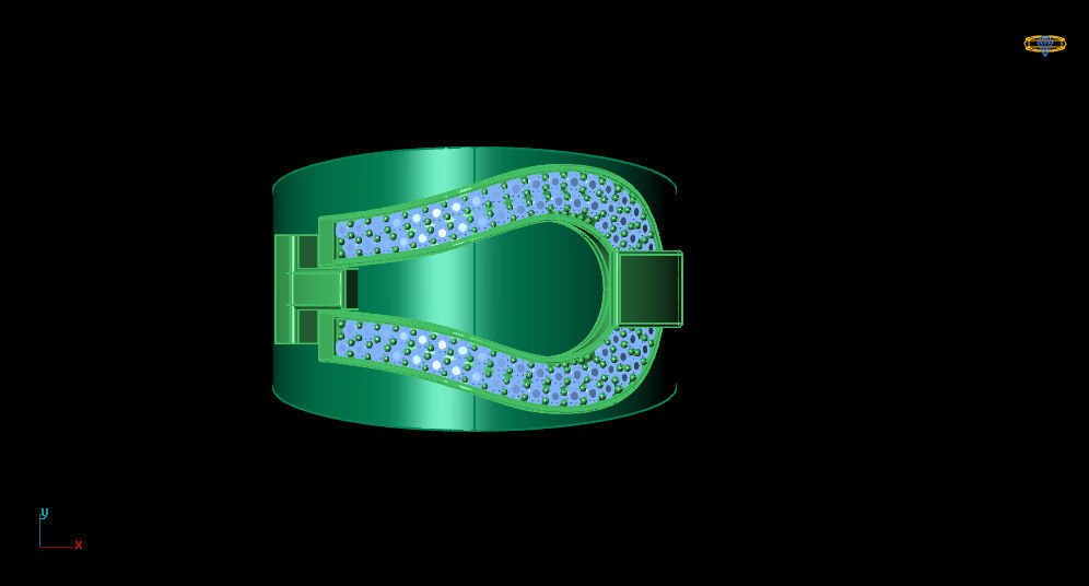 Horseshoe ring 3D print model_8