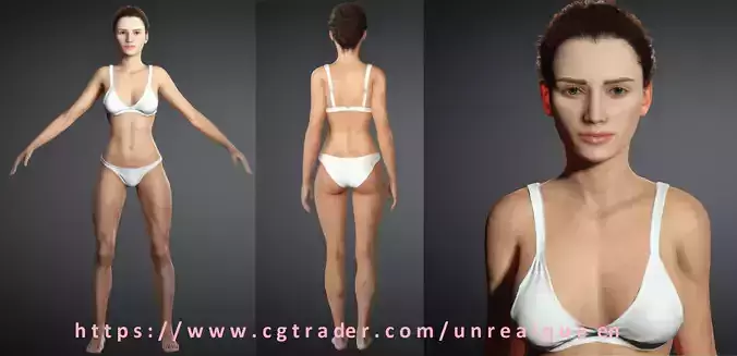 Realistic 3D Woman RIGGED for Unreal Engine Low-poly 3D model