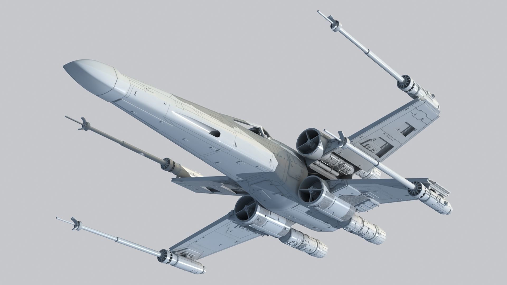 Star Wars A New Hope X Wing 1 24th scale 3D stl model 3D print model_4