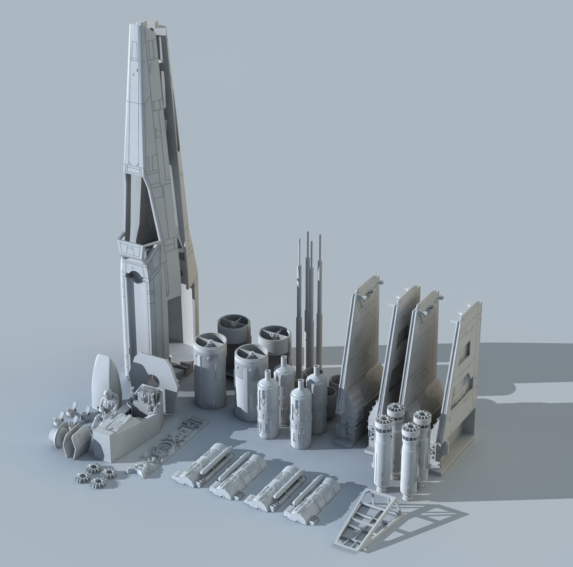 Star Wars A New Hope X Wing 1 24th scale 3D stl model 3D print model_8