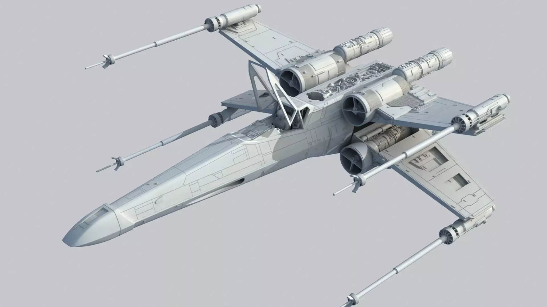 Star Wars A New Hope X Wing 1 24th scale 3D stl model 3D print model_0