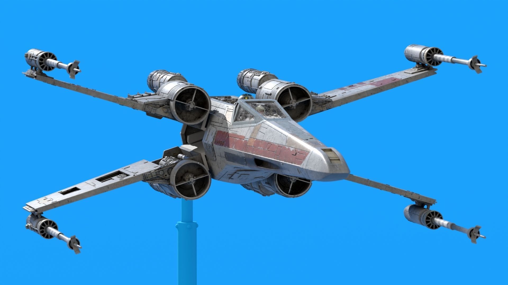 Star Wars A New Hope X Wing 1 24th scale 3D stl model 3D print model_9