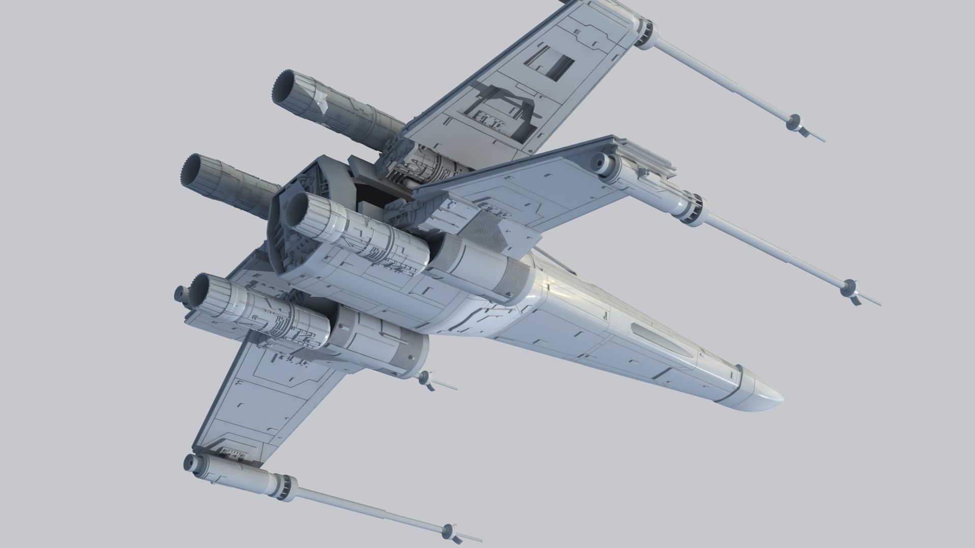 Star Wars A New Hope X Wing 1 24th scale 3D stl model 3D print model_2