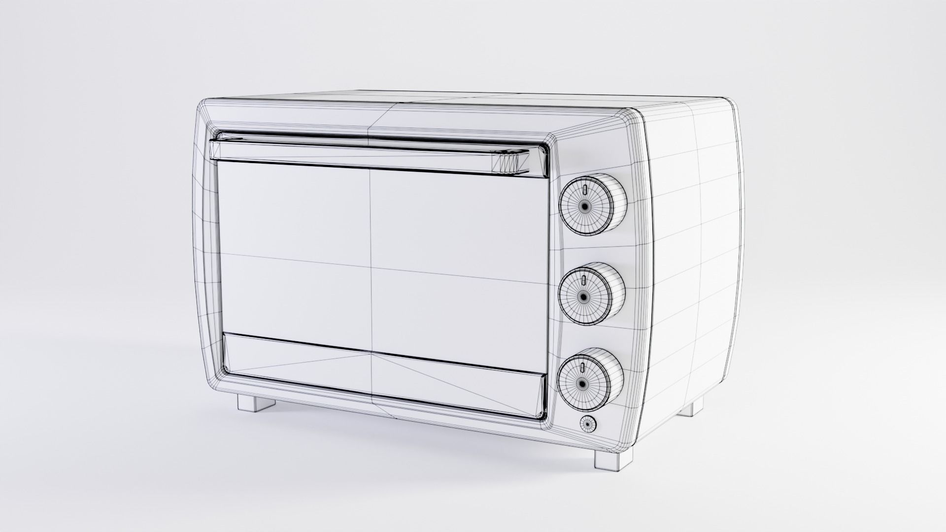 Electric Oven Low-poly 3D model_6
