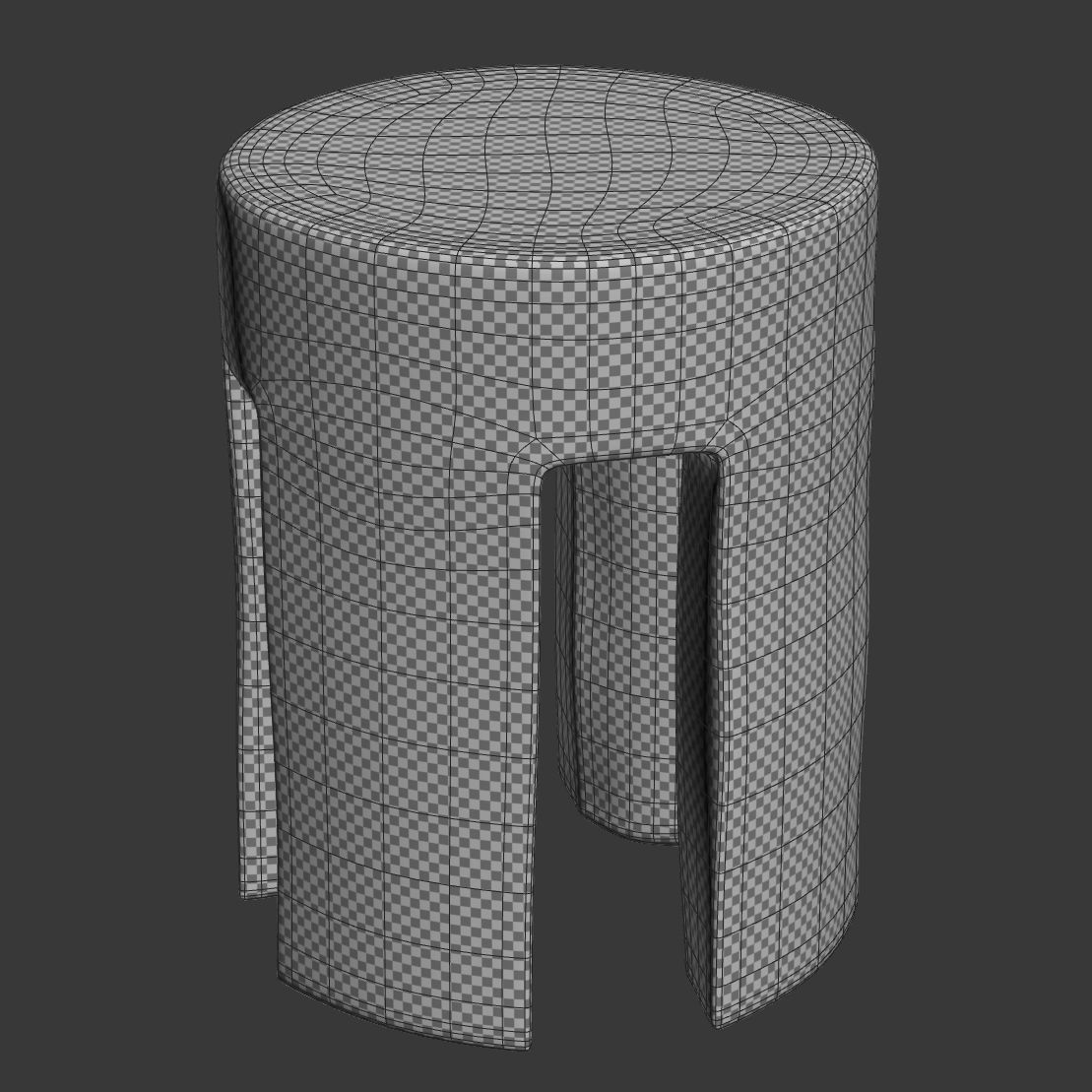 Wooden stool By Pols Potten 3D model_4