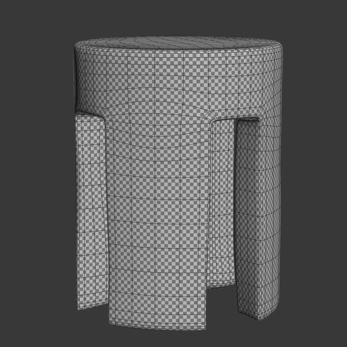 Wooden stool By Pols Potten 3D model_3