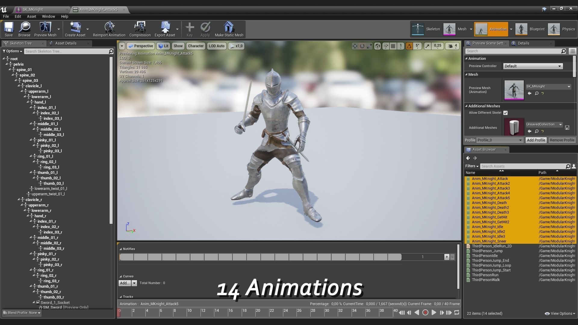 Modular Knight Low-poly 3D model_11
