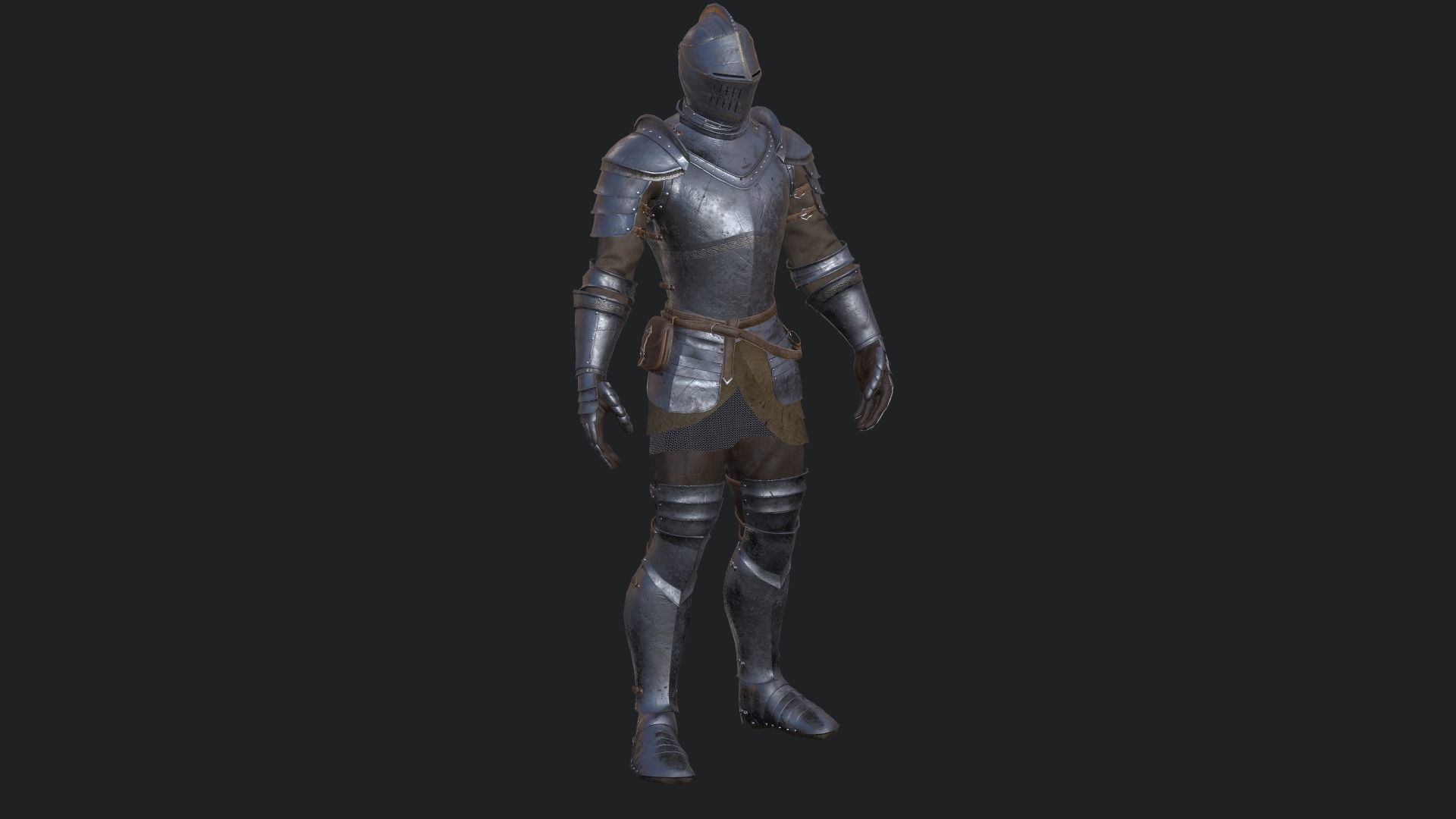 Modular Knight Low-poly 3D model_3