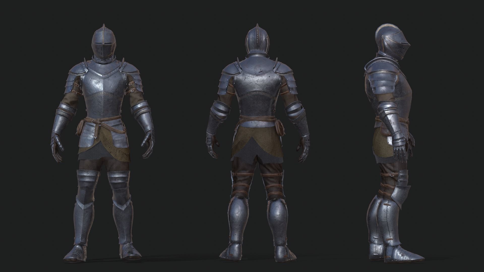 Modular Knight Low-poly 3D model_7
