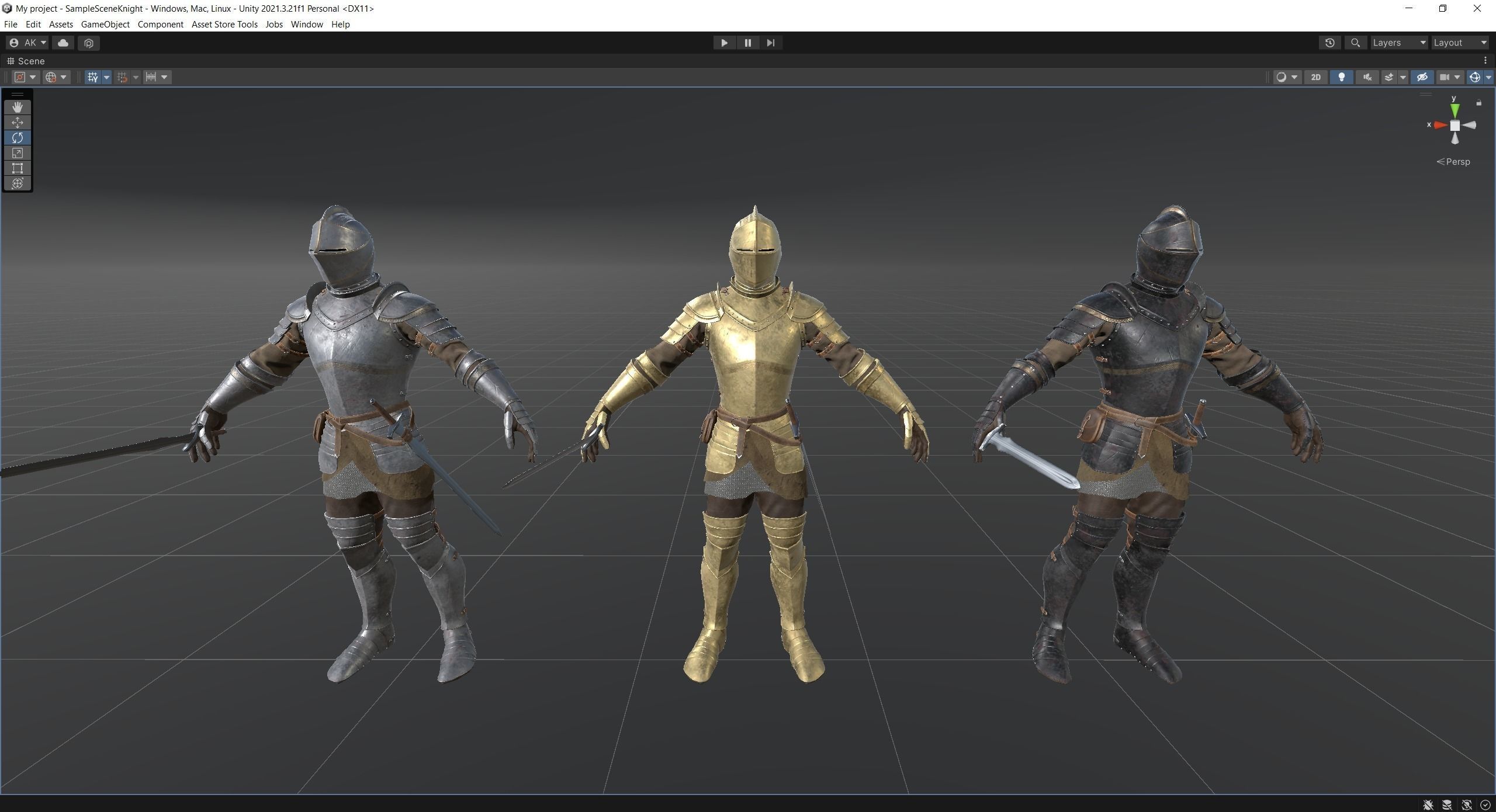 Modular Knight Low-poly 3D model_15