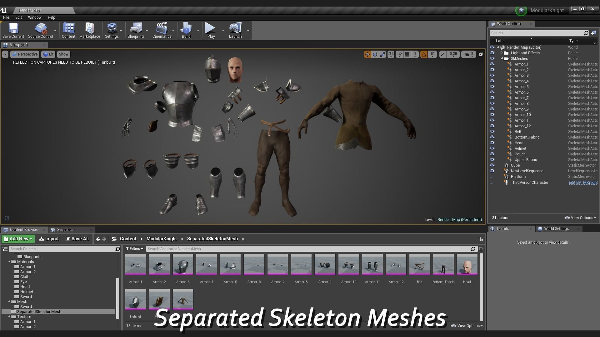 Modular Knight Low-poly 3D model_13