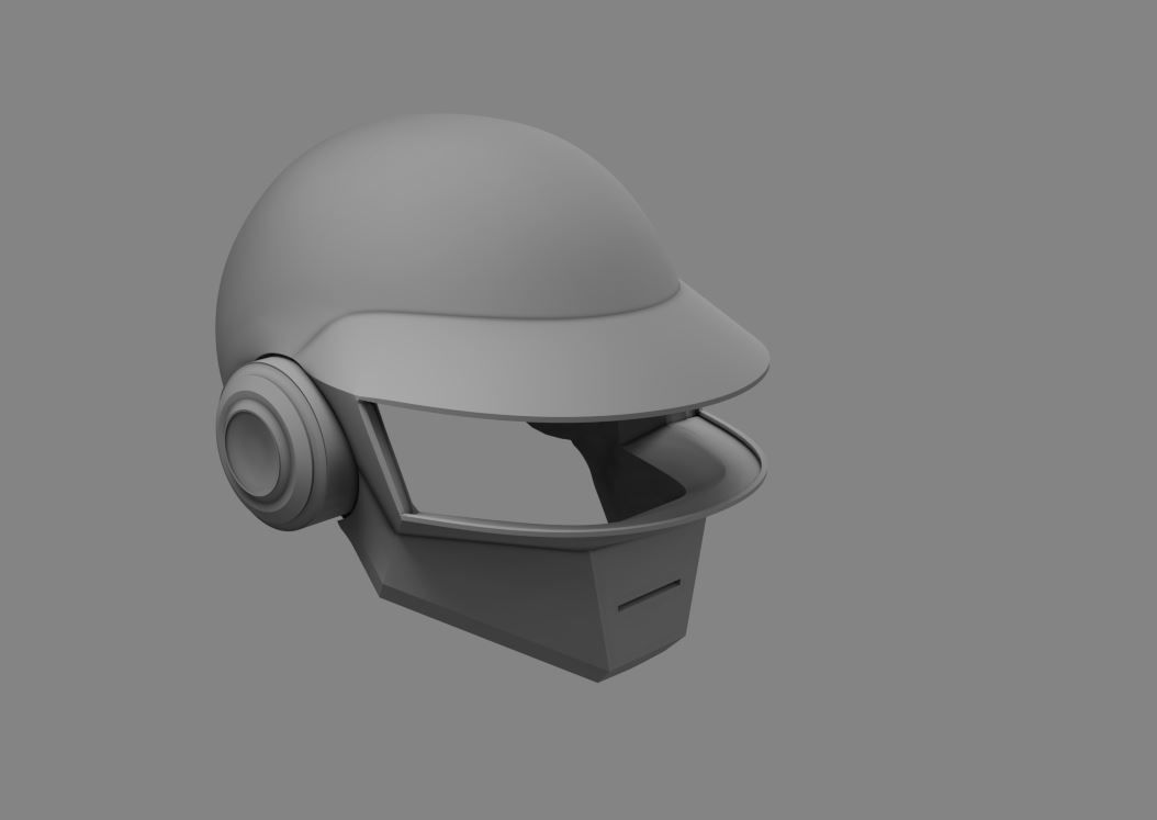 daft punk helmet  stl cosplay high poly model 3D print model_2