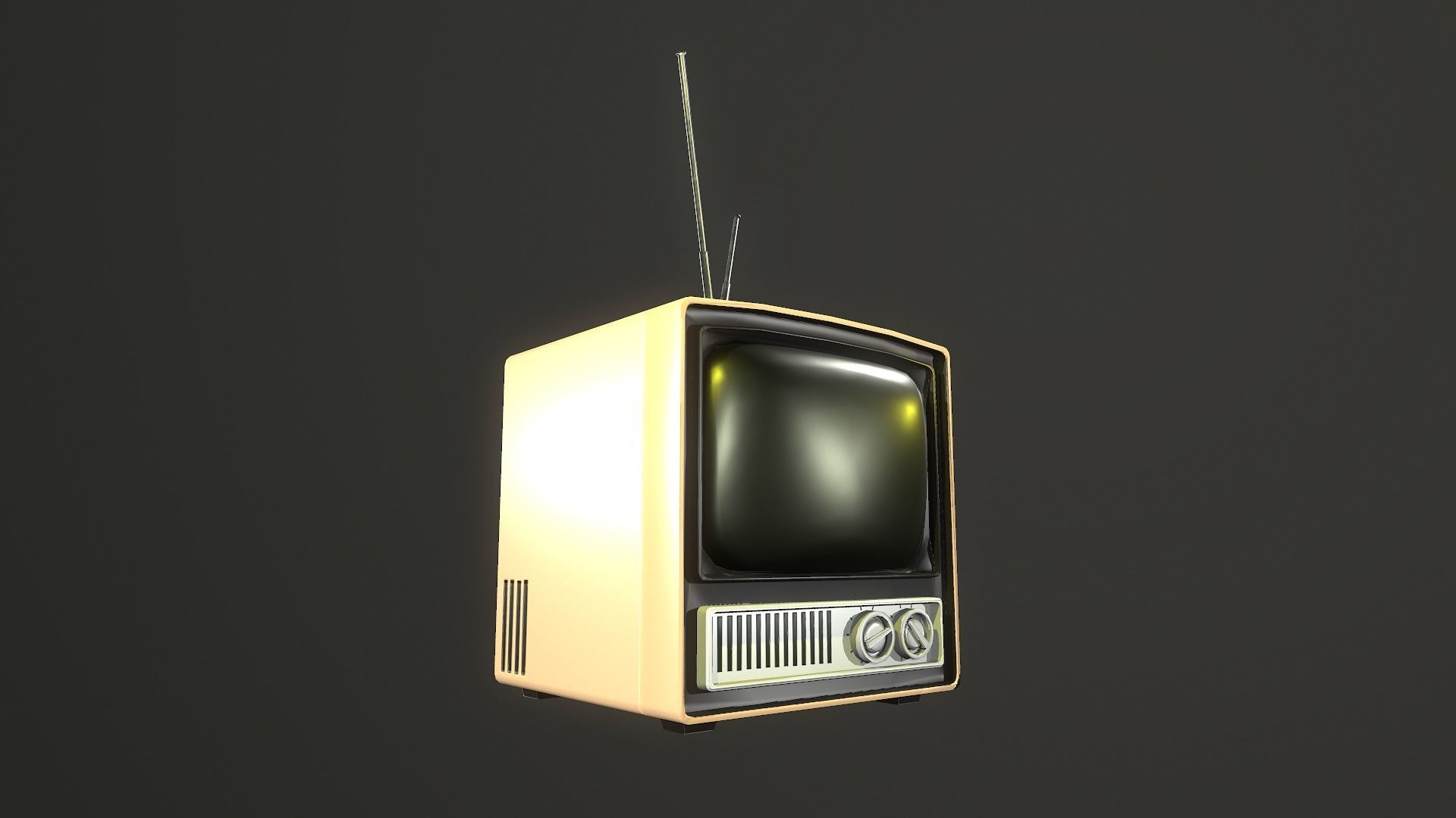 TV retro Low-poly 3D model_6