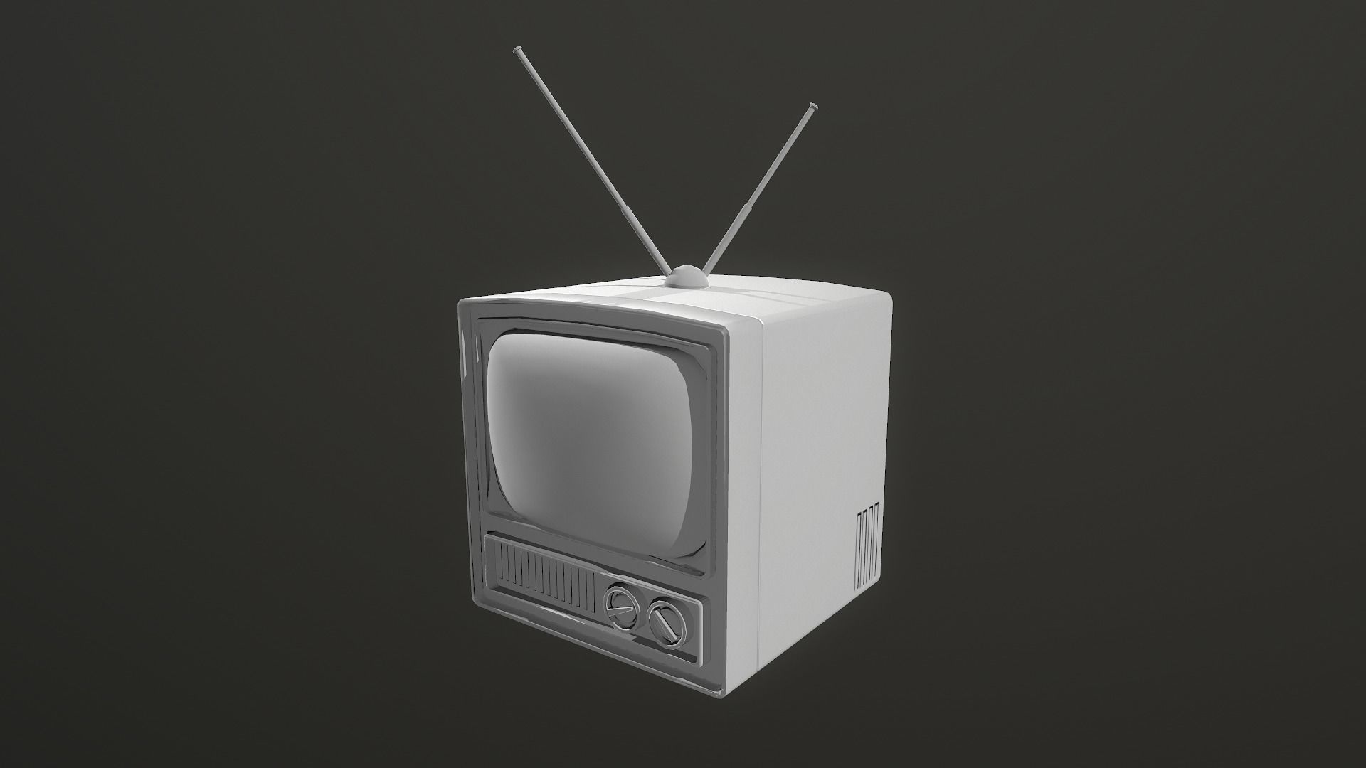 TV retro Low-poly 3D model_9