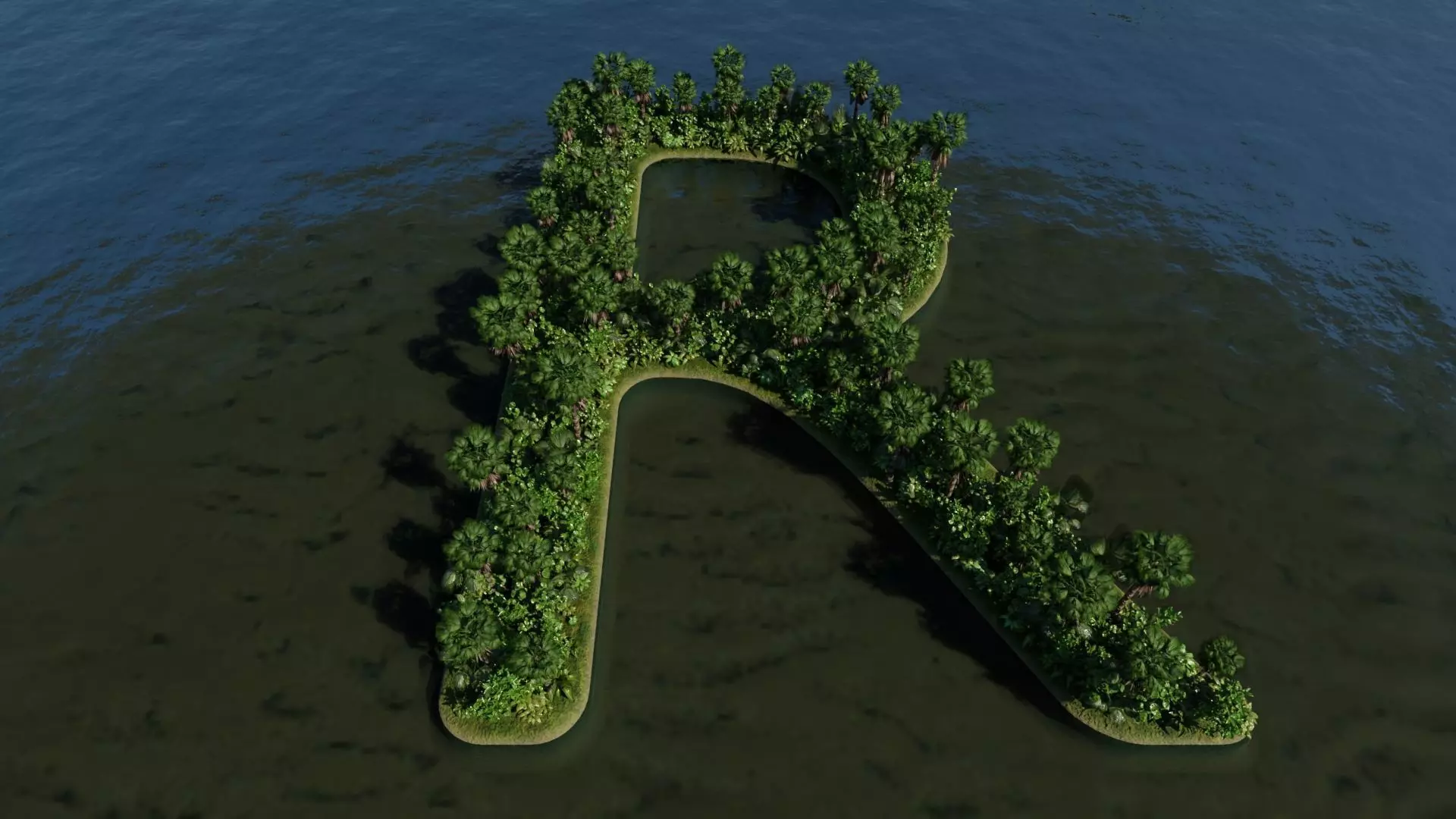 R Alphabet Island 3D model_0