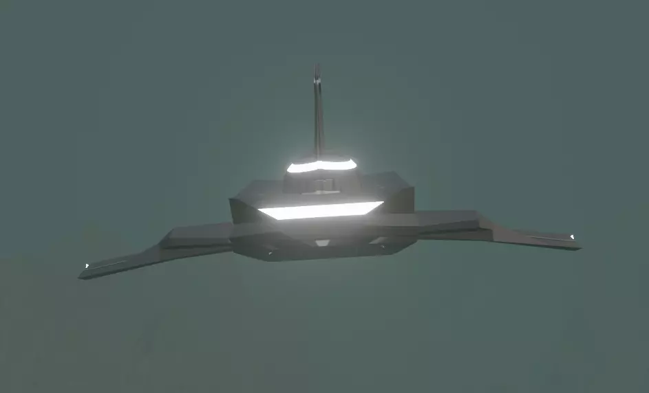 Grey alien spaceship Free low-poly 3D model