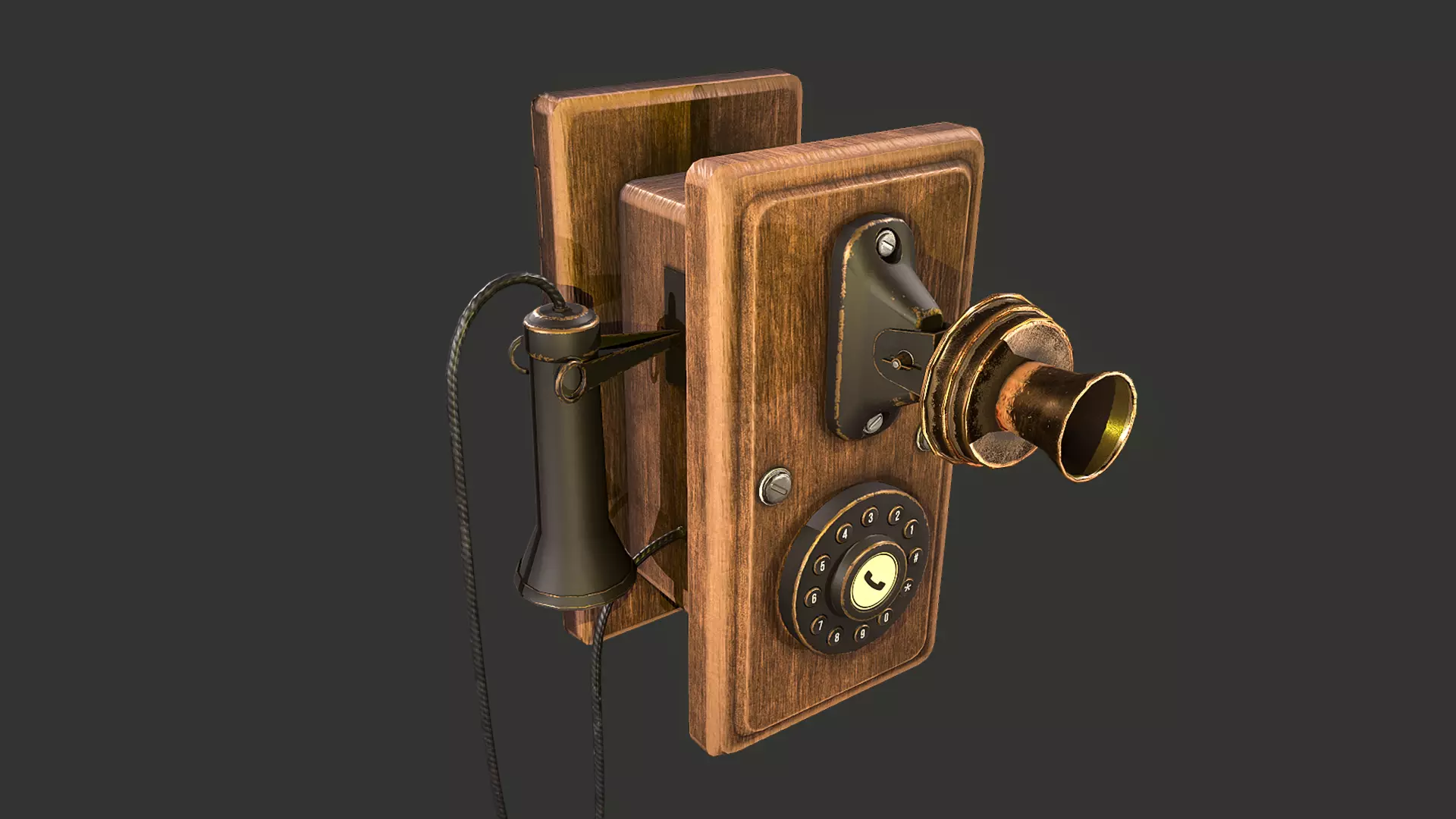Retro phone - Nelphone Low-poly 3D model_0