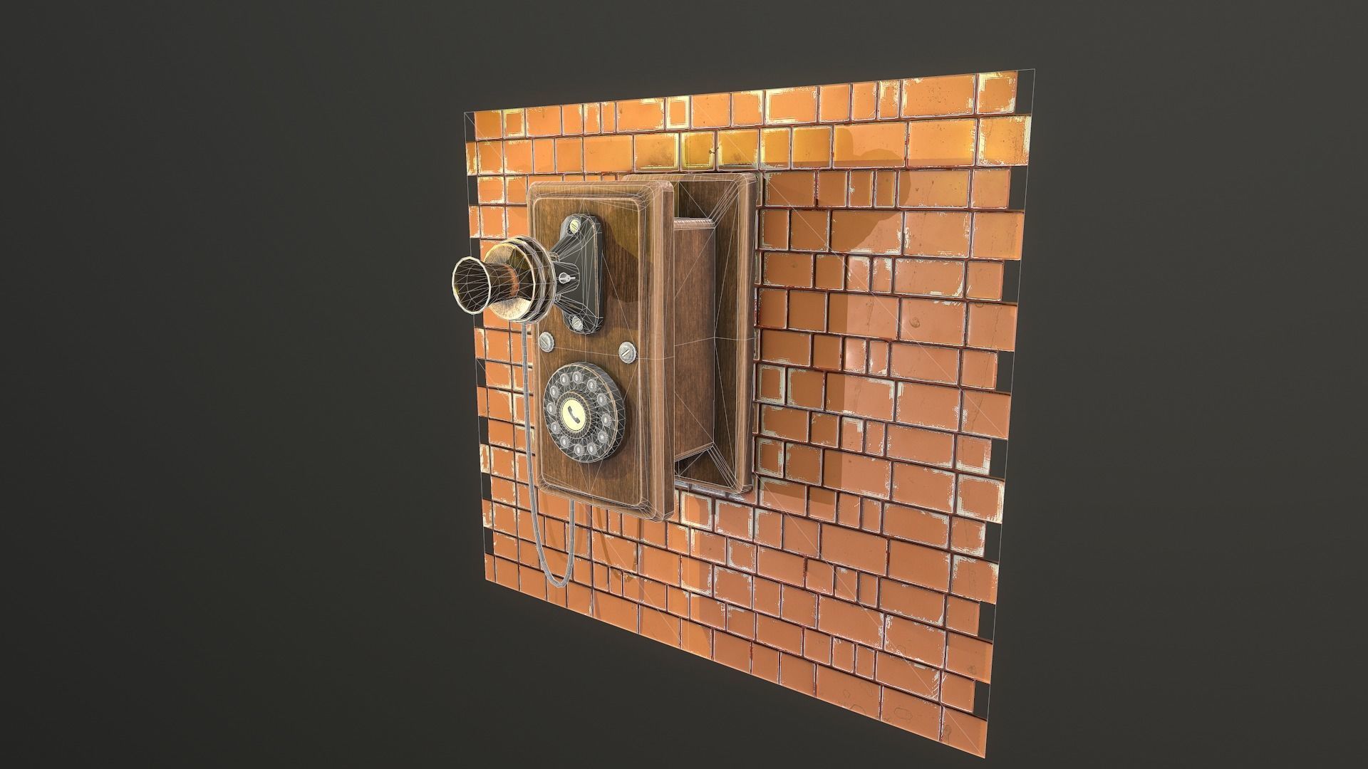 Retro phone - Nelphone Low-poly 3D model_10